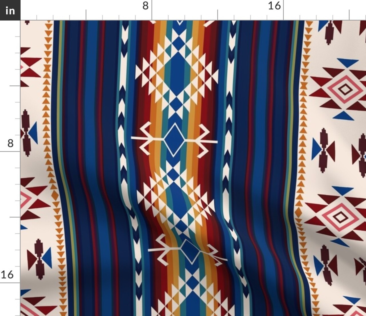 Western Bold Stripe Native American Geometric Southwest Ranch Diamond Cabin Custom Printed Fabric by Spoonflower Various Fabrics by the Yard or Fat Quarter
